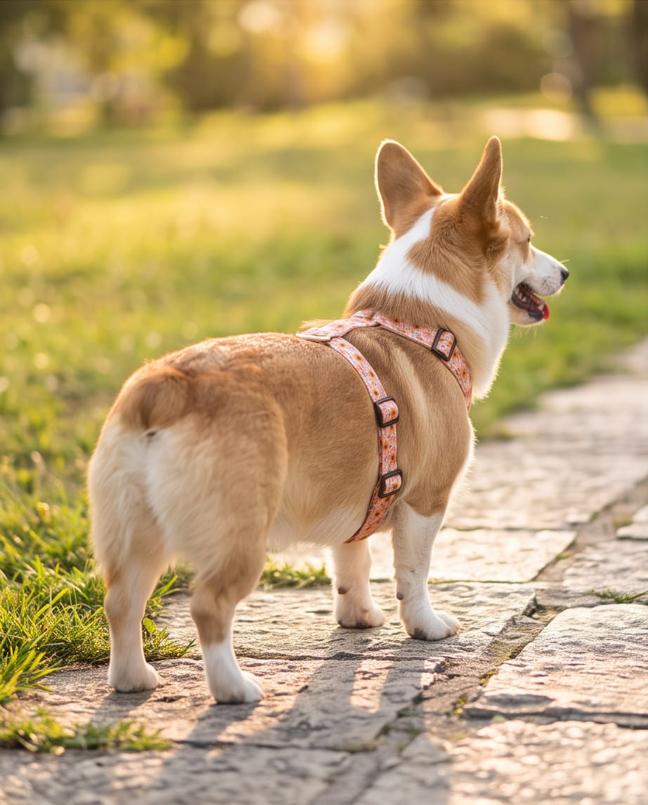 Orange Floral Harness