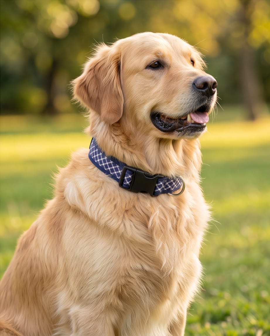 Navy & Purple Plaid Collar