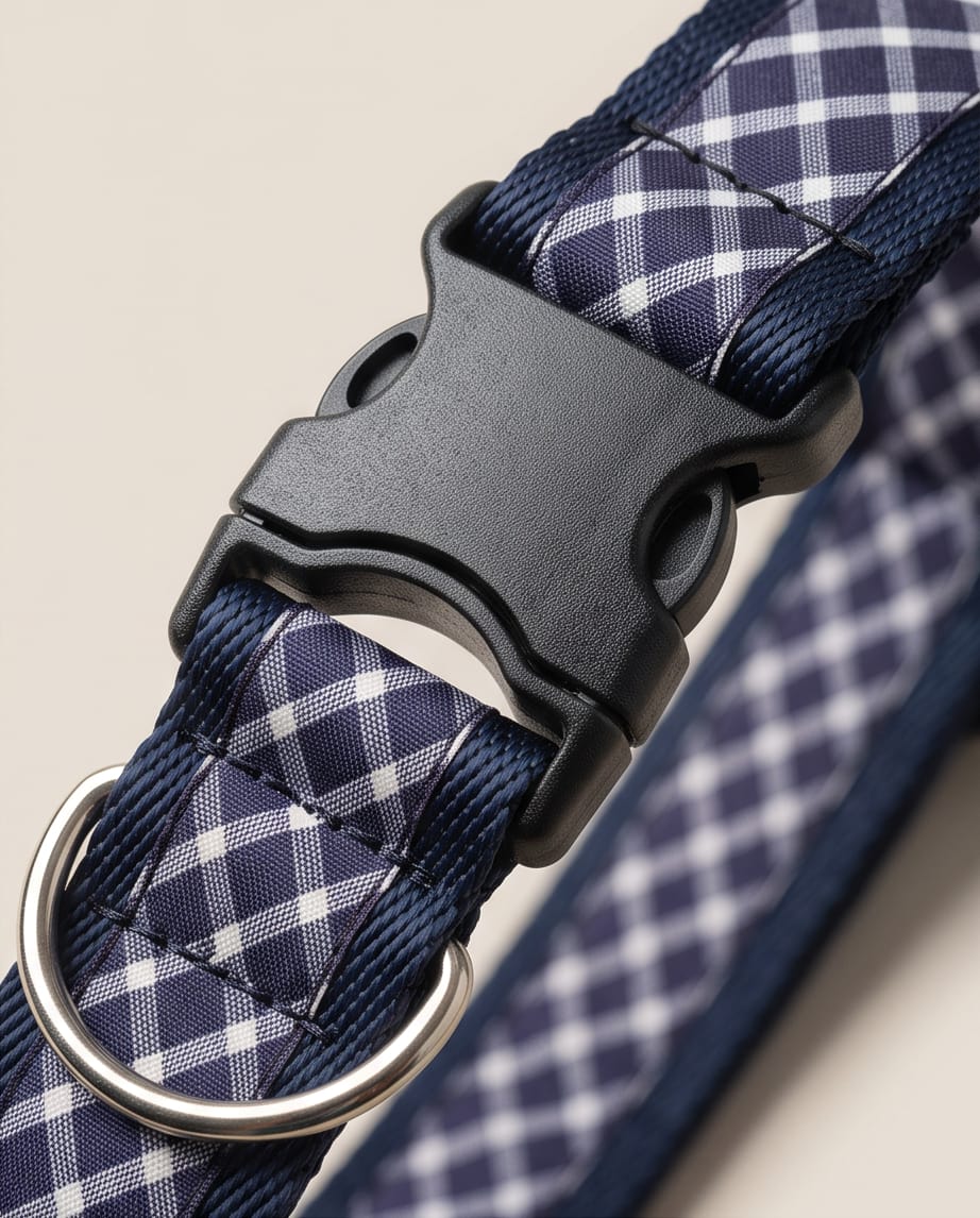 Navy & Purple Plaid Collar