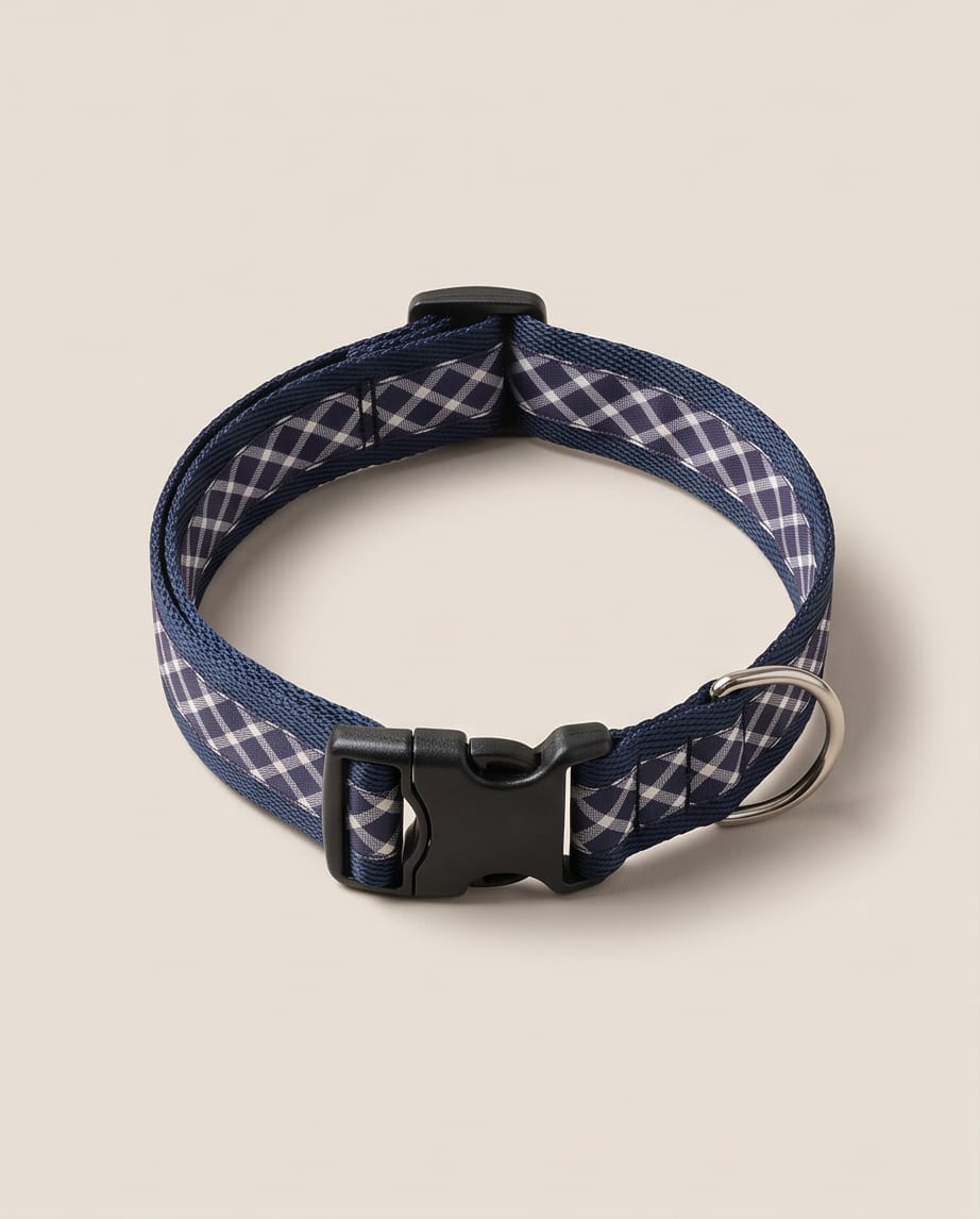 Navy & Purple Plaid Collar