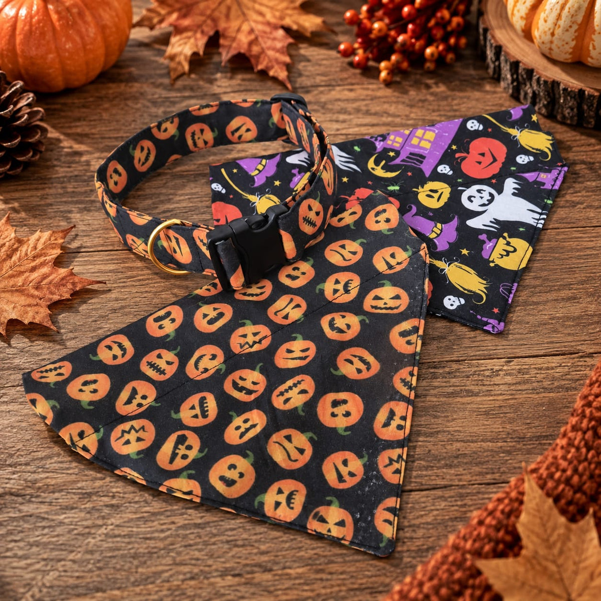 Coffret Halloween – Collier + 2 Bandanas 🎃👻